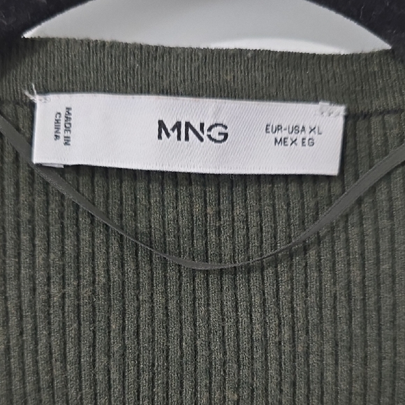 Mango Olive Ribbed Knit Sweater - Picture 2 of 3